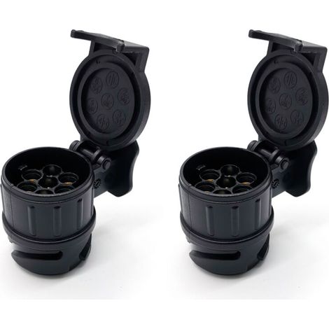 2 pack Adaptateur 13 Broches vers 7 Broches pour Remorque Prise 13 Broches pour Remorque de Voiture-Tracteur-Caravane-Porte-Vélo (1/5)