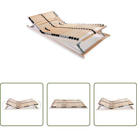 Sommier confortable - Sommier à lattes sans matelas avec 28 lattes 7 zones 80x200 cm (1/5)