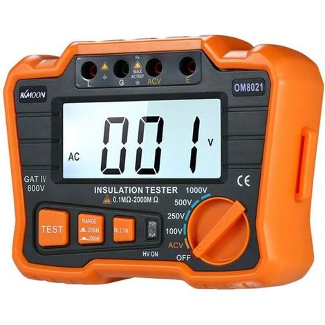 Testeur de résistance d'isolement DCV ACV Mètre 1000V Ground Megger Mégohmmètre MegOhm Voltmètre avec écran LCD rétroéclairé,de DEBUNS (1/5)
