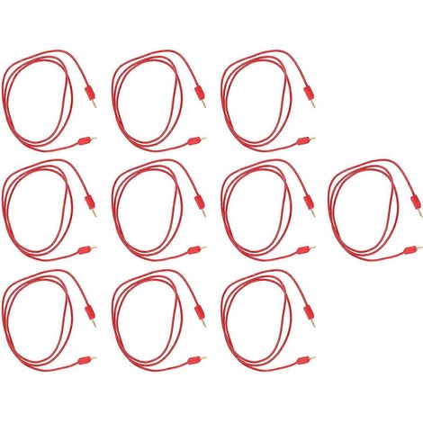 10er-Set Bananenstecker-Prüfleitungen, Messing, PVC, elektrische Prüfkabel für Multimeter, 2 mm, rot