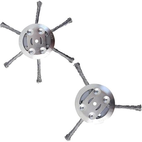 Brosse De Désherbage - Fil D'acier - Compatible Tondeuse À Batterie Lithium-ion - 3 Têtes Et 6 Têtes - Lot De 2