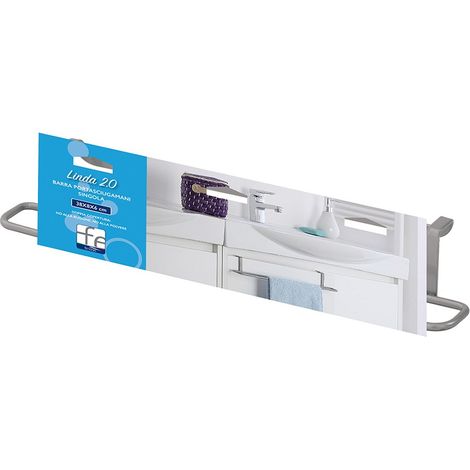 Portasciugamani 38 cm in acciaio grigio con libera installazione (1/3)