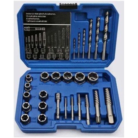 VURAHOME - 26pcs douille extracteurs de boulons antivol, XU, Extracteur d'ecrou endommagés Cr-Mo Matériau 8-19mm - (1/4)