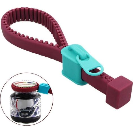 Ouvre-boîte manuel - Ouvre-boîte à fermeture éclair en silicone, réglable et antidérapant. Ouvre-boîte manuel polyvalent, idéal pour les mains faibles ou arthritiques. (1/5)