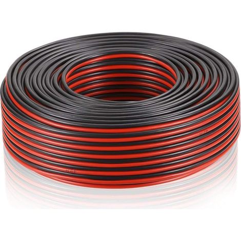 1 Bobine Câble Multimédia 50m 2x0,75mmq Rouge Noir Pour Transmission Audio