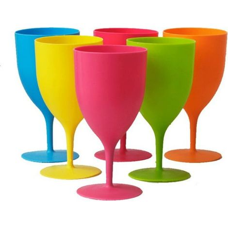 Verres à Vin en Plastique Givré Lot de 6, Réutilisables 300ml, Coupes Transparentes pour Apéritif, Verres Incassables pour Soirées et Pique-Nique (1/4)
