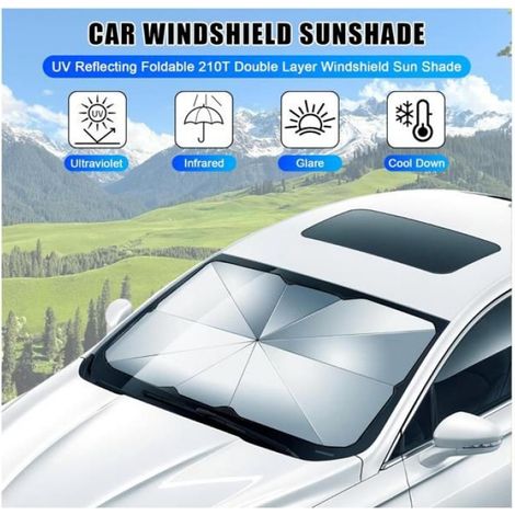 1 Pare-soleil voiture, pliable, 10 baleines, anti-UV 99%, pour SUV, fourgonnette (1/5)