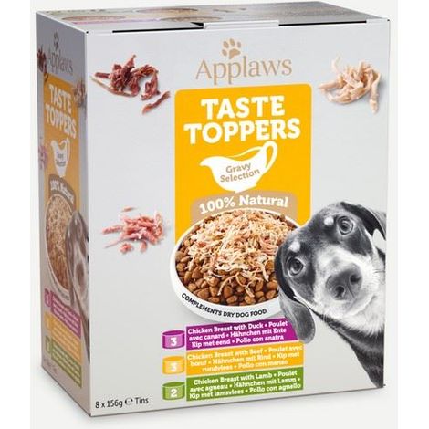 Applaws Taste Toppers Natural Wet Dog Food Gravy Selection 8 x 156g Tins - 267123 (1/4)