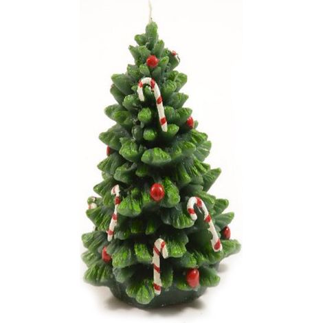 Candela decorativa albero natalizio per decorazione ambienti -Verde