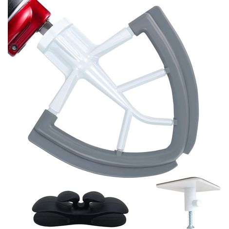 1 Batteur À Bord Flexible Pour Mélangeur 4,5-5 Qt Silicone Métal Compatible Kitchenaid
