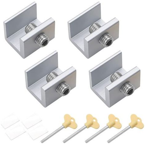 Set di 4 serrature per finestre scorrevoli, catenacci per porte, dispositivi di limitazione della velocità per finestre, serrature antifurto, dispositivi di sicurezza per bambini. (1/5)