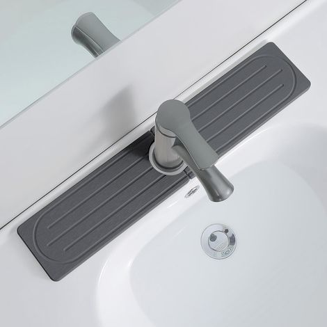Tapis De Robinet Pour Évier De Cuisine, Plateau En Pierre De Diatomite À Séchage Rapide, Prévient L'humidité, Protecteur Super Absorbant, Gardien Pour Cuisine Et Salle De Bain (Blanc 01,5010cm) (1/5)