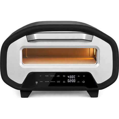 Four à pizza d'intérieur, four à pizza électrique de 30 cm (12 pouces) avec 8 programmes, 430 °C, minuterie, pierre céramique, 2200 W (1/5)