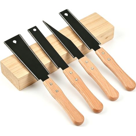 Lot de 4 scie japonaise, scie SK5, scie à bois pour chevilles 11/17 TPI, denture fine (1/5)