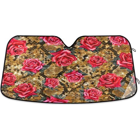 Couverture Pare-Brise Avant Voiture Marbre Rose Scintillant d'or