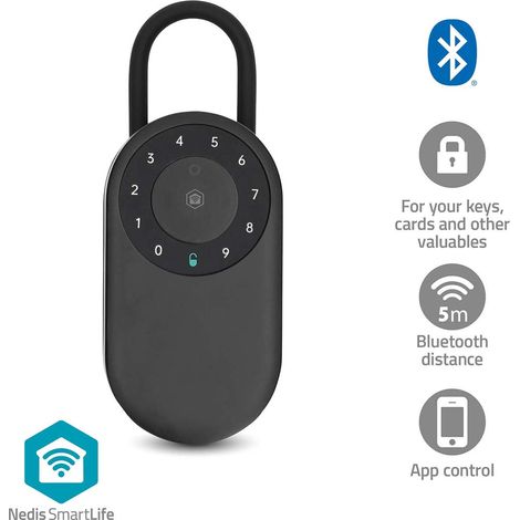Caja fuerte con llave Bluetooth para exteriores, IP65, color negro, acceso inteligente