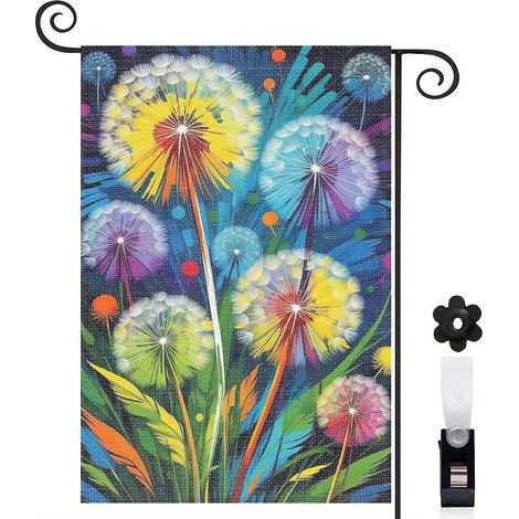 Drapeau de jardin décoratif décoration extérieure toile résistante double face 30 x 45 cm pour cour maison terrasse (1/5)