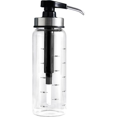 Cabilock, distributeur de miel 300 ml, flacon à joint en verre, distributeur d'huile, récipient à confiture en acier inoxydable, flacon à huilier étanche pour la cuisine et la maison (noir) (1/5)