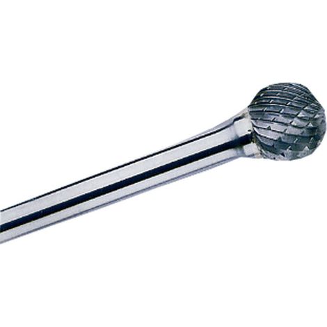 Fresas Rotativas Metal Duro Dentado Cruzado de Punta Esférica                                                          Ø 6mm - Largo corte 5.4mm - L 38mm