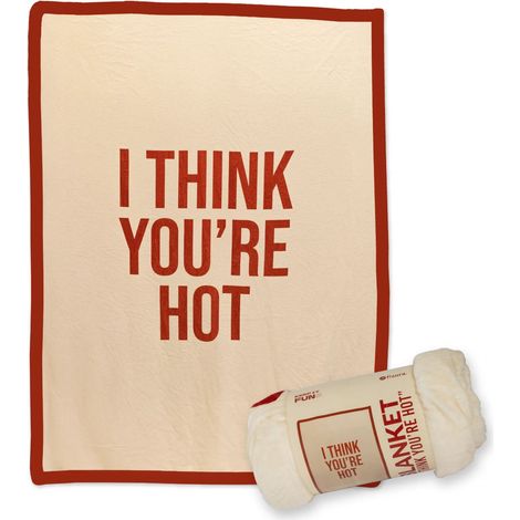 Fisura Coperta plaid “I think you are hot” 180x130 cm – crema/rosso