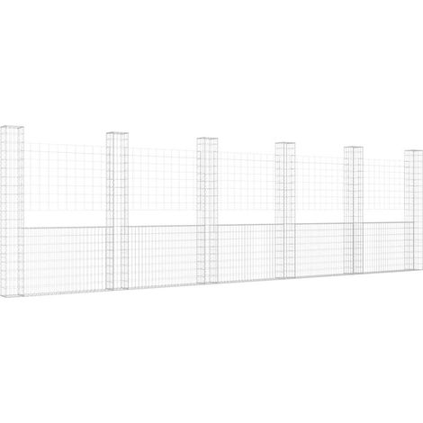 Maison Exclusive - Gabionenkorb U-Form mit 6 Säulen Eisen 620x20x