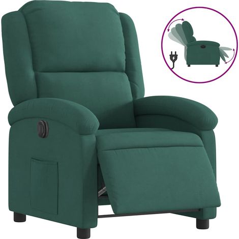 Fauteuil de Salon,Chaise,Fauteuil inclinable électrique vert foncé velours CFW204761 (1/5)