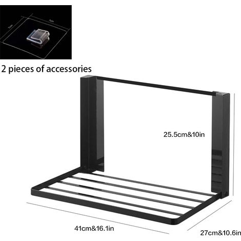 Étagère pliable magnétique multifonction, rangement latéral pour lave-linge et réfrigérateur, fixation murale salle de bain et balcon (1/5)