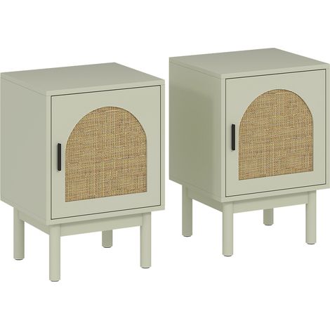 Lot de 2 chevets style bohème LENNY vert d’eau (1/5)