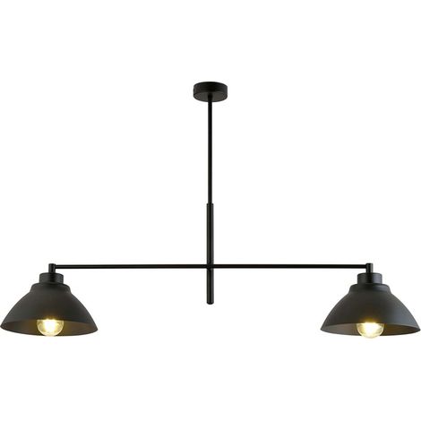 Lampadario Minimal Castore Acciaio Nero 2 Luci E27 Ip20 (1/5)
