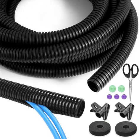 Gaine Cable Electrique, Gaine Electrique 10mm, avec Guide-câble, Gaine Annelée Fendue, Tube Protection Câbles Électriques Tuyau pour Voiture, Automobile, Cache Extérieur (1/5)