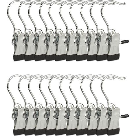 Juego de 20 perchas giratorias para botas con clip metálico individual