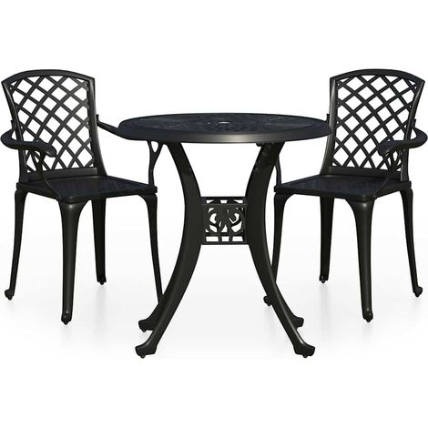 Maison Exclusive - 3-tlg. Bistro-Set Aluminiumguss Schwarz