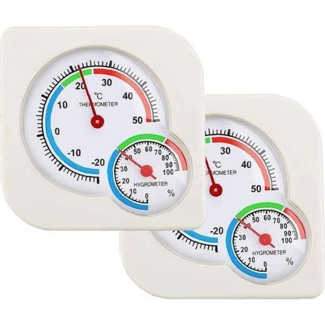 Mechanisches Thermometer-Hygrometer mit Zifferblatt, Temperaturanzeige für den Gartenbau, 2 Stück (1/4)