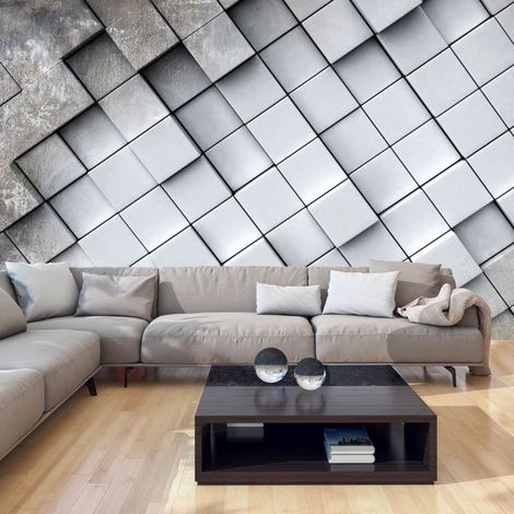 Papier peint fond gris 3d - 350 x 245 cm (1/4)