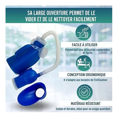 UNISEX Men's Urinal 1200 ml Portable Urinal with Odour Proof Lid – Male Urinary – Cuña Orinal Woman – Portable Urinal for Adults and Children (1/4)