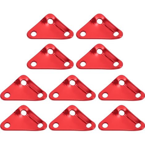 10 pièces de serre-câbles triangulaires en alliage d'aluminium ultraléger pour corde de parachute, ajusteurs de tension pour camping (rouge) (1/5)