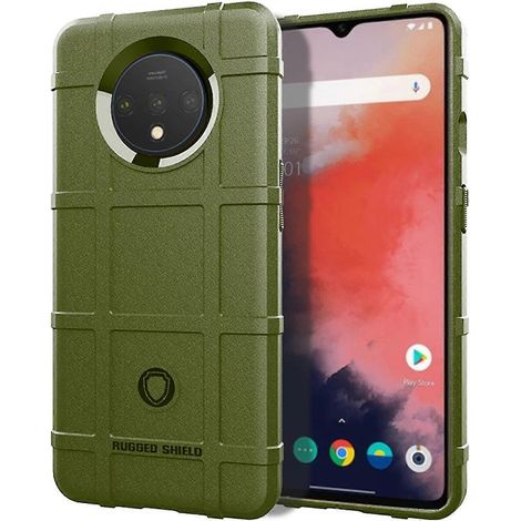 Coque souple en TPU pour OnePlus 7T avec grille carrée offrant une protection antichoc