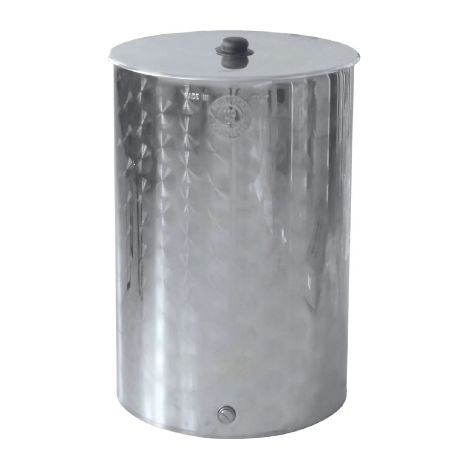 Maffei baril re'servoir en acier inoxydable pour huile de vin alimentaire 75cm 500 lt fabrique' en Italie sans robinet ni bouchon