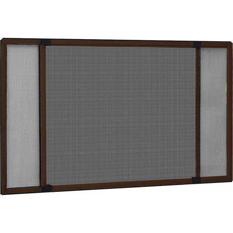 vidaXL Mosquitera extensible para ventanas marrón (75-143)x50 cm (1/4)