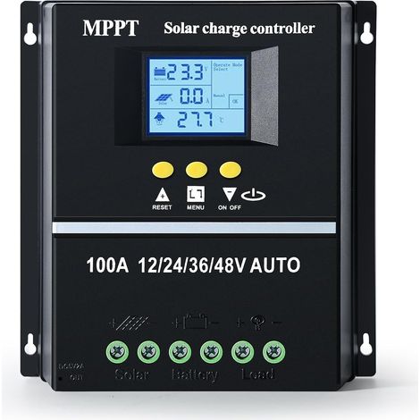 Contrôleur de Charge MPPT 100A - Régulateur de Batterie Solaire 12V 24V 36V 48V pour Panneaux Solaire et Acide au Plomb (1/5)