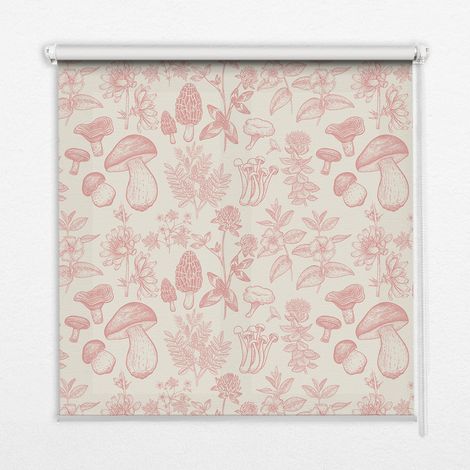 Tenda a Rullo Interna per Finestra - Tenda Filtrante Luce - Tenda Privacy - Tenda Decorativa Rettangolare - Rullo per Interni - (100 cm x 140 cm) - Funghi disegnati (1/5)