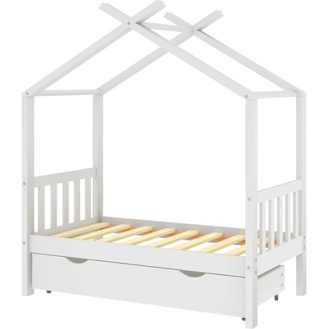 Estructura de cama niños y cajón madera maciza blanca 70x140 cm vidaXL