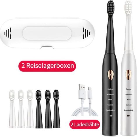Brosse à dents électrique Sonicare pour adultes, 3400 mouvements de la tête de brosse par minute, 5 modes de blanchiment et charge rapide, 2 parties incluant une minuterie intelligente et-AquaForge (1/5)