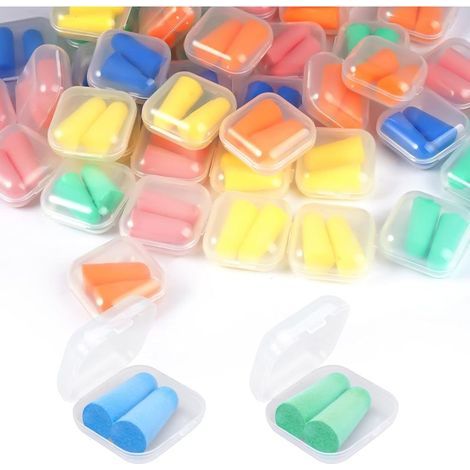 Lot de 50 paires de bouchons d'oreille en mousse réutilisables Ultra doux pour le travail, les concerts, les voyages et les études (1/5)