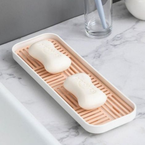 Organisateur De Comptoir - Pour Évier Double - Porte-Savon Intégré - Support Éponge - 1 Pièce (1/5)