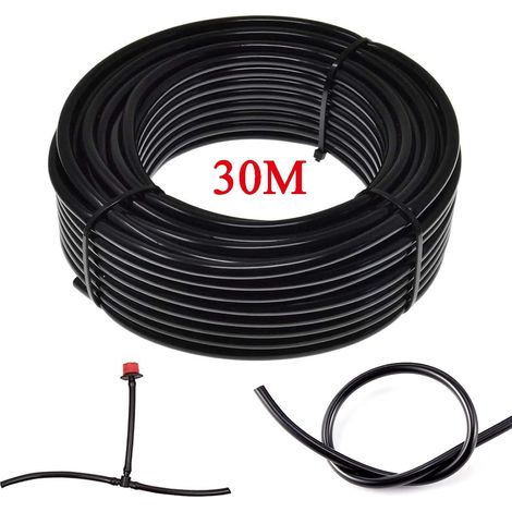 30M 4/7mm Tuyau d'arrosage de jardin,Système Irrigation Jardin,Tuyau d'irrigation micro goutte à goutte pour jardin,Système d'irrigation des Plantes Fleurs pour Jardin Pelouse (1/5)