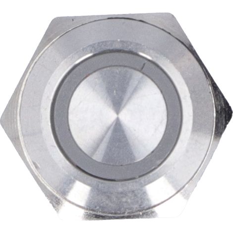 Lot de 5 interrupteurs à bouton-poussoir momentanés en métal, à réarmement automatique, ultra-fins et étanches, avec LED, 16 mm, alimentation CC 12-24 V, bleu