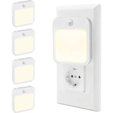 Nachtlicht mit Bewegungsmelder, zum Einstecken, 4er-Pack