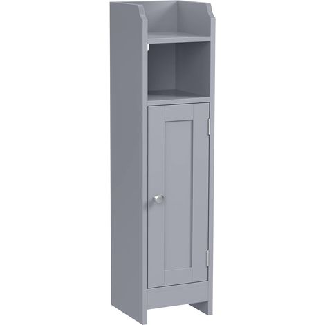 Vasagle – Meuble bas de salle de bain d’angle – Armoire avec étagères réglables – Dimensions 20 x 18 x 80 cm – Panneau MDF gris mystique