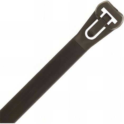 100 colliers de cablage réutilisable polyamide 6.6, noir - 7.6 x 203 mm (1/2)